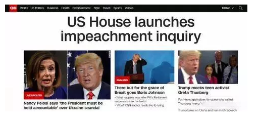 电话门”引发弹劾案 佩洛西宣布正式启动对特朗普弹劾调查!